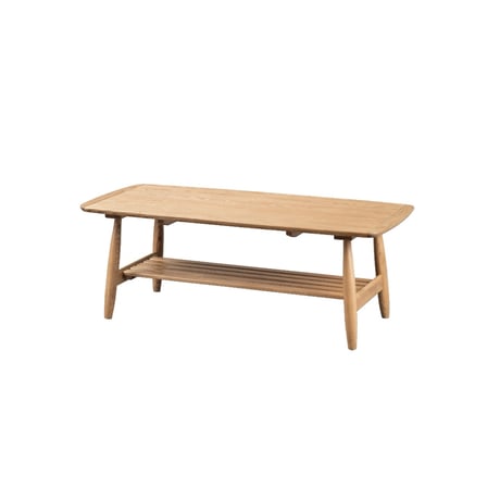 LIVING TABLE / 北欧デザイン / タモ無垢材の美しく涼やかで清潔感を漂わせる木目のリビングテーブル /