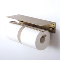 IRON stylish TOILET PAPER HOLDER W + SHELF L  / シンプルで清潔感のあるシェルフ&トイレットペーパーホルダー / ダブル