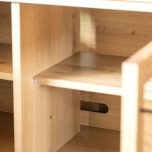 サイドボード / オーク材 / アイアン / ガラス キッチンキャビネット