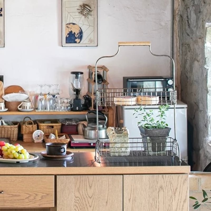 WIRE BASKET SHELF / 2CUPS / キッチンラック / ワイヤー