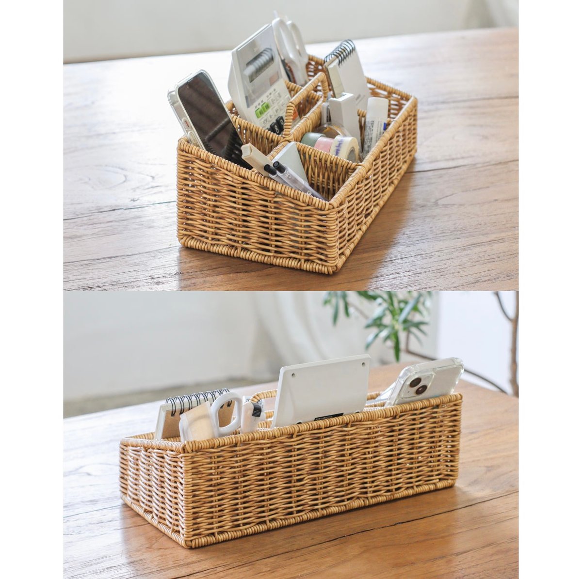 HANDLE BOX / かご編みのナチュラルなデザインの小物収納ボックス