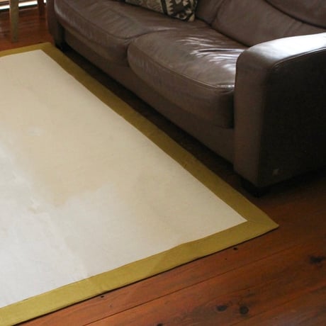 Olika LINEN FRAME RUG / 140×200cm / GRAY , YELLOW , BROWN / ダイニングラグ / ソファ / ラグマット