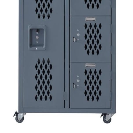 Locker chest 04 / IVORY , GRAY / ロッカーをイメージしたインダストリアルな雰囲気のスチールチェスト / 4杯 / ビンテージインテリア / 収納家具