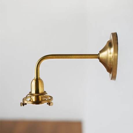 BRASS BRACKET LIGHT + SHADE  / アイアン , ガラスのミニシェードと美しい真鍮のエントランスライト / E17 /  LED電球選択 / 玄関照明 / タイプA