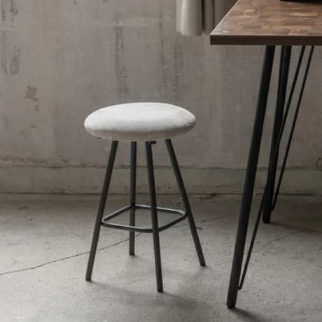 Corduroy stool / コーデュロイ座面のラフな雰囲気のコンパクトスツール / GRAY , GREEN / コーデュロイスツール SH45cm