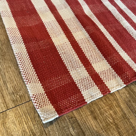 COTTON LOOM MAT / RED / 50×75 / COTTON HANDLOOM MAT RD / ラグマット / 玄関マット / インテリアラグ / size 50×75cm
