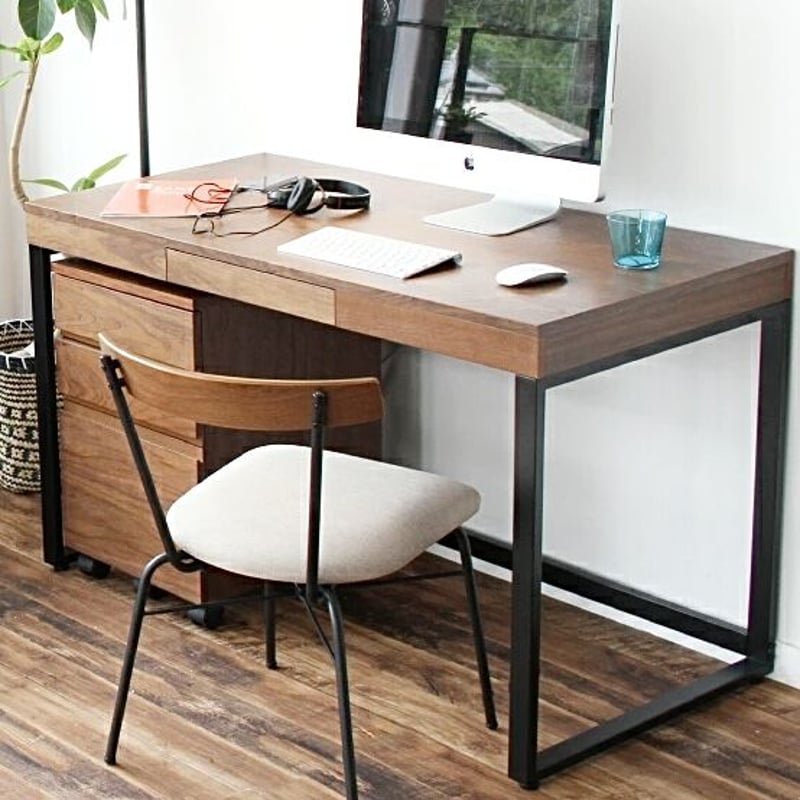 Deann　訳あり  引き出し付き デスク Walnut Desk ウォールナットデスク パソコンデスク ワークデスク デスク 机