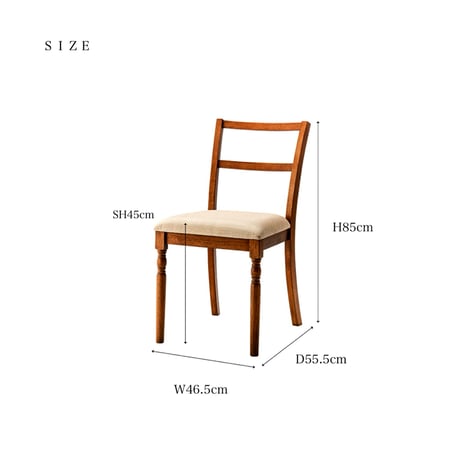 Classic Dining chair / ターンドレッグチェア / サイズ : W46.5×D55.5×H85×SH45cm