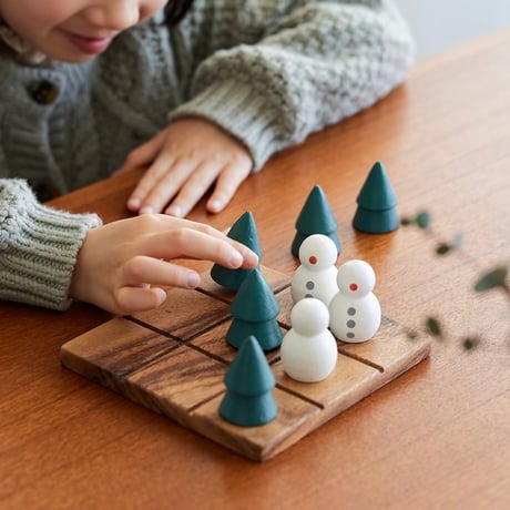 ツリーと雪だるまのボードゲーム / インテリアとして飾っても素敵なクリスマスモチーフ / アカシアウッド