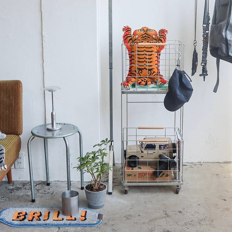 LAUNDRY WAGON ZINC / シンプルでスタイリッシュな2段式ランドリー