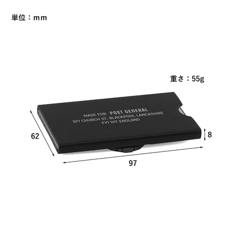 Aluminum flip mirror / アルミ製のケースに鏡が内蔵されたポータブルミラー / COOL GRAY , BLACK / POSTGENERAL