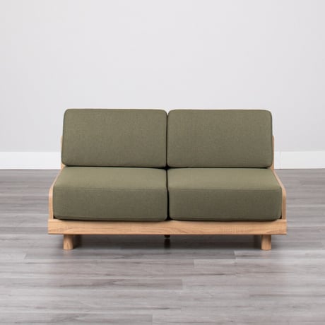 SOFA FABRIC 2P / GRAY , KHAKI , ORANGE / 体が沈み過ぎない固さのしっかりとした座り心地のソファ