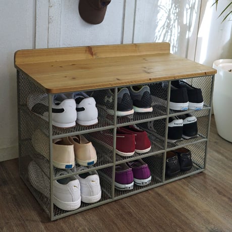 ＩＲＯＮ × ＷＯＯＤ ＬＯＷ  ＣＡＢＩＮＥＴ / 無機質な雰囲気のメッシュキャビネット
