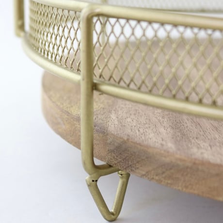 TABLE TRAY STAND 02 / MANGO WOOD × BRASS / GC ﾏﾝｺﾞｰ＆ｱｲｱﾝ 2段スタンド(ﾌﾞﾗｽ)
