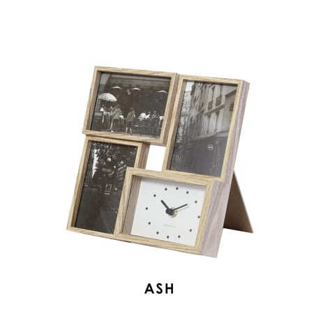 Photo frame in CLOCK / TEAK , ASH / フォトフレーム イン クロック / 壁掛け時計 / 置時計 / 時計 / ギフトやプレゼント お祝いに / ポストカード