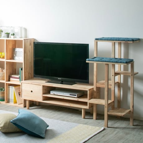 CAT TOWER III / ランダムなシェルフにもなる天然木の組立家具 / 棚 / シェルフ サイズ W535×D595×H1108mm