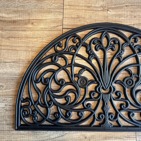 BLACK RUBBER MAT MOON / 玄関マット / 屋外用 ドアマット / ハーフラウンド / Rubber  / サイズ 45×75cm / 厚み 1cm