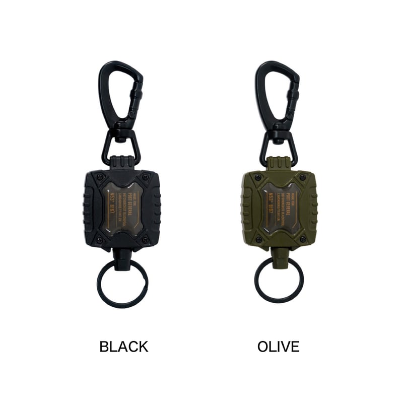 REEL KEY HOLDER / コード伸長65cmのリールキーホルダー カラビナ 