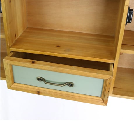 WOOD WALL SHELF IRON ［ W780xD170xH410mm ］ ▷アイアンメッシュドア ▷フック