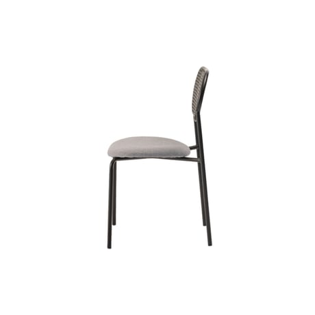 RATTAN BLACK STEEL fabric chair / BEIGE , GRAY / ダイニングチェア / シンプルモダン
