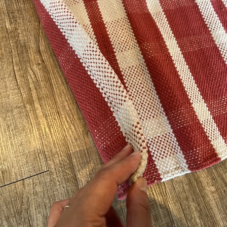 COTTON LOOM MAT / RED / 50×75 / COTTON HANDLOOM MAT RD / ラグマット / 玄関マット / インテリアラグ / size 50×75cm