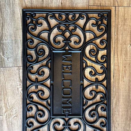 BLACK RUBBER MAT / 玄関マット / 屋外用 ドアマット / スクエア / Rubber  / サイズ 45×74cm / 厚み 1cm
