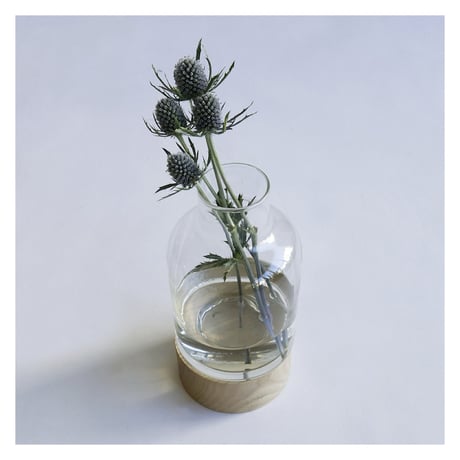REUSE GLASS + WOOD / フラワーベースボトル / ウッドとリューズガラスの組み合わせでナチュラルなスタイリング / shesay