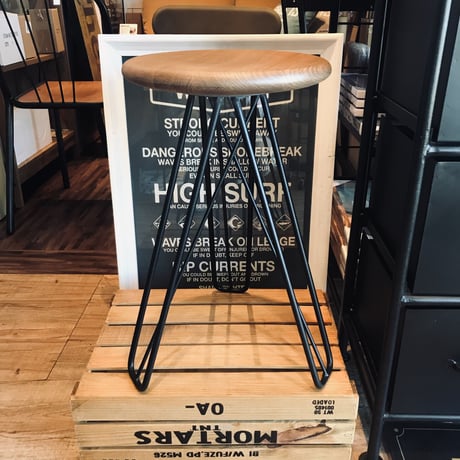 AXCIS.INC IRON WOOD STOOL / スツール / 無垢材/ ダイニングチェア スツール / サイズ W285×D285×H460mm