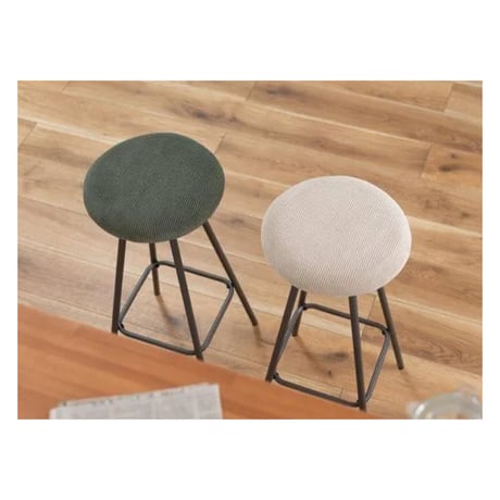 Corduroy high stool / コーデュロイ座面のラフな雰囲気のコンパクトスツール / GRAY , GREEN / コーデュロイスツール H65cm