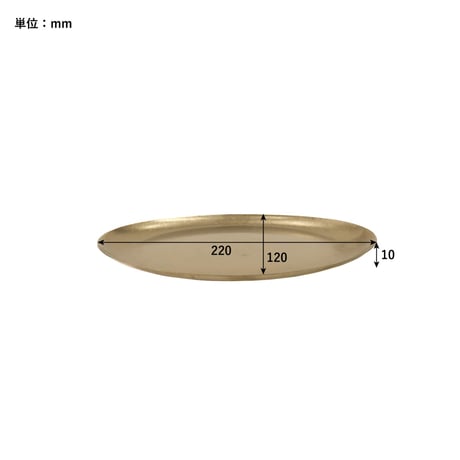 stainless gold oval plate / 静かに佇みながら、空間に上品な彩りを添える一枚 / 22cm / ペア 2枚セット