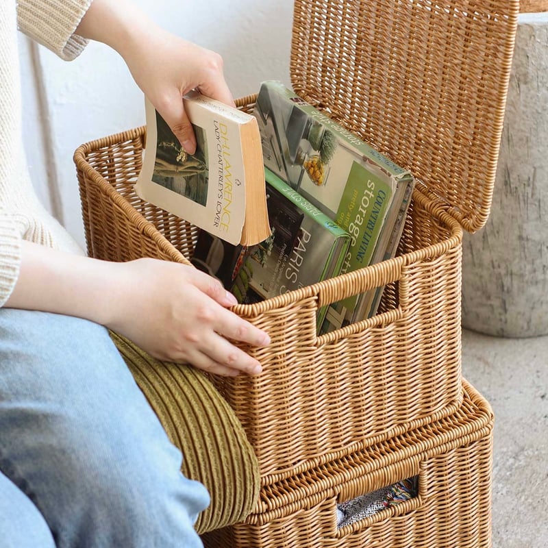 NATURAL STORAGE BOX / かご編みのナチュラルなデザインの収納ボックス