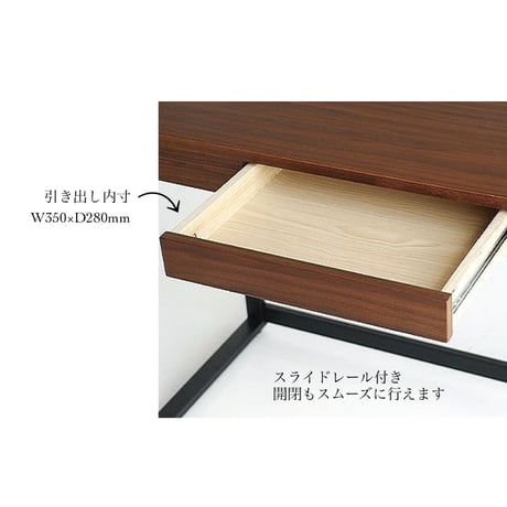 WALNUT DESK 1100 / ウォールナットデスク /  W1100xD500xH725mm  / テーブル / パソコンデスク / 引き出し付 / デスク / ウォールナットブラウン