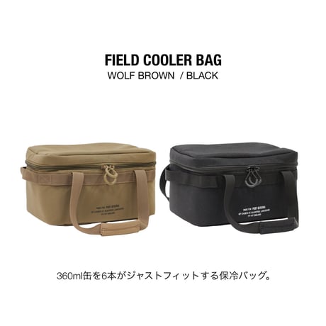 FIELD COOLER BAG / 360ml缶を6本 がジャストフィット / フィールドクーラーバッグ / WOLF BROWN , BLACK / 保冷バッグ POST GENERAL