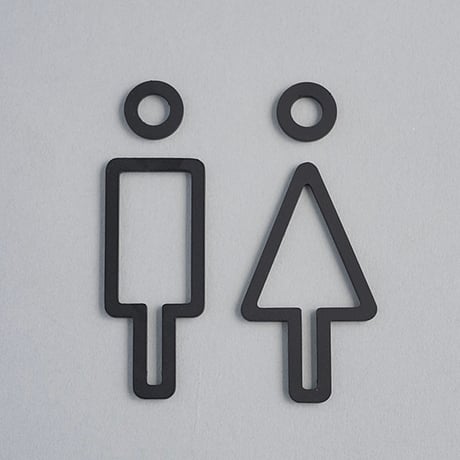 Toilet line sign plate   / IRON 'n' BRASS / シンプルでセンスの良いトイレサイン / アイコン / ＴＯＩＬＥＴ