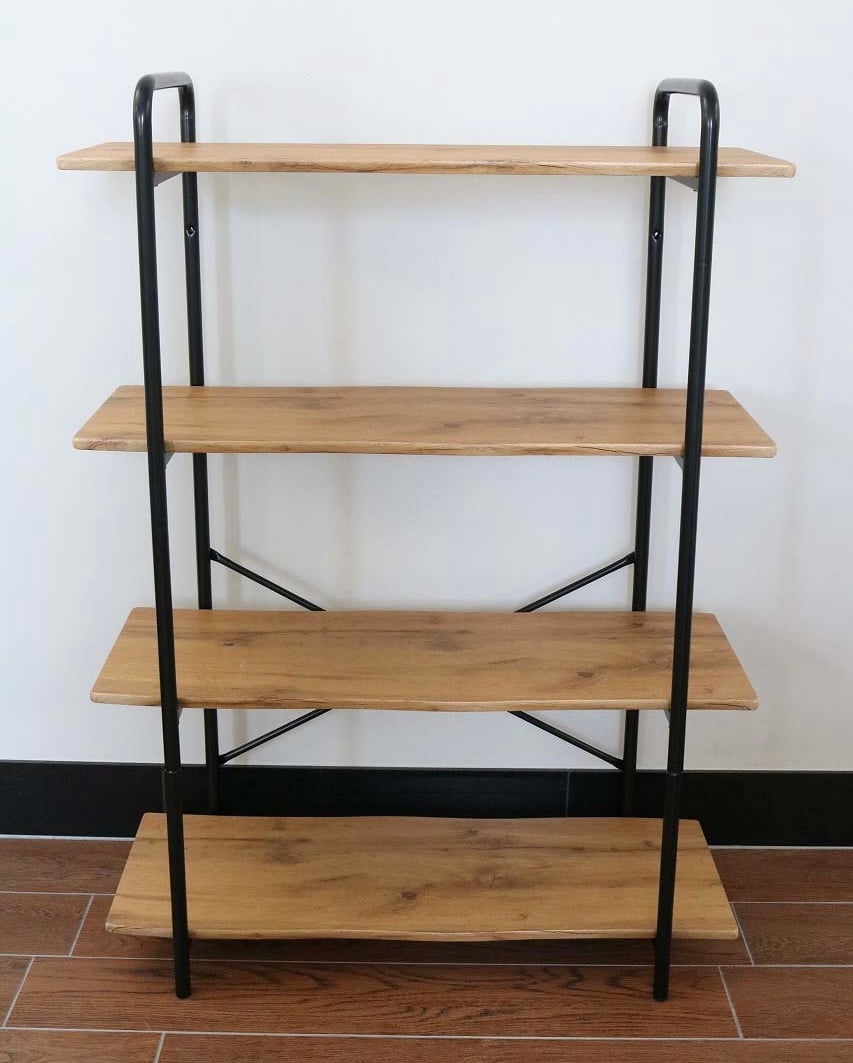 イエロー 5段オープンシェルフ 金属製　本棚　レトロ家具 イエロー 5段オープンシェルフ 金属製 本棚 レトロ家具 イエロー 5段