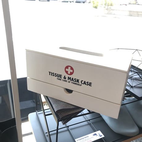 TISSUE BOX / ティッシュ+マスクボックス WHITE  / WOOD