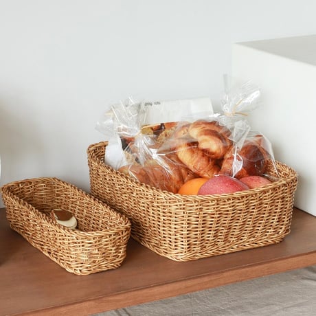 NATURAL BASKET RECT / シーンを問わず使えるナチュラルなバスケット収納 / NATURAL , BROWN