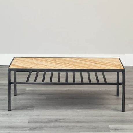 IRON×WOOD CENTER TABLE / リビングテーブル / センターテーブル / テーブル / アイアン , 天然木 天板 / サイズ W1050×D550×H390mm