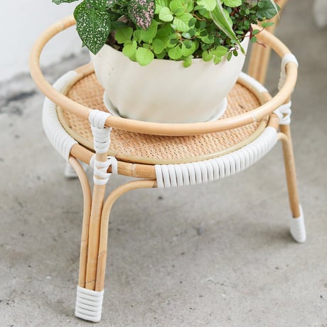 NATURAL RATTAN PLANTER STAND / ナチュラルなスタイリングの丸形プランタースタンド / Sサイズ , Lサイズ