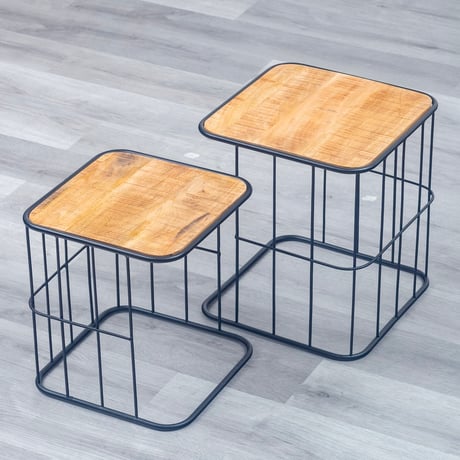 SEMPRE Villa MILANOプライウッドサイドテーブル/ガラス付/美品 SEMPRE Villa MILANOプライウッドサイドテーブル/ガラス付/美品