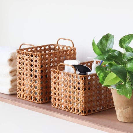 OCTA RECT basket by UTIE / 深さと幅の異なるナチュラルな収納バスケット / キッチン収納 ランドリー収納
