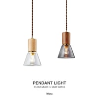 Mysa PENDANT LIGHT / 清潔感あふれるクリアと透明感が際立つスモーキーなグレーの上品なペンダント照明 / clear , gray