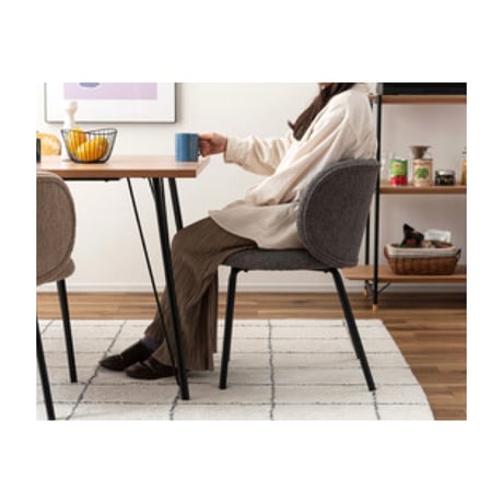 WRAP CHAIR / fabric / 包み込むような背もたれが美しいフォルムのダイニングチェア / 1脚 / BEIGE , GRAY