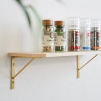 BRASS bracket"shelf / シンプルでスタイリッシュな棚受けブラケットSサイズ , Lサイズ / 真鍮素材