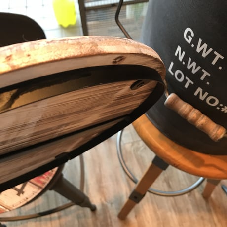 IRON×WOOD / BOX STOOL / WHITE , BLACK , METAL / W31.5×D30.5×H41cm ドラム缶スツール