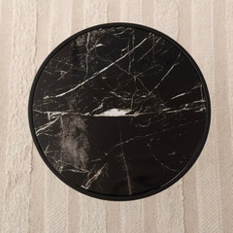 ROUND SIDE TABLE "stone" / GRAY , BLACK  / スタイリッシュで静けさを纏うラウンドテーブル / サイズ : W42xD42xH55cm