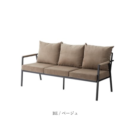 CORDUROY SEAT 3P SOFA / ラフなコーデュロイシートとスタイリッシュなフレームのソファ / BEIGE , GRAY