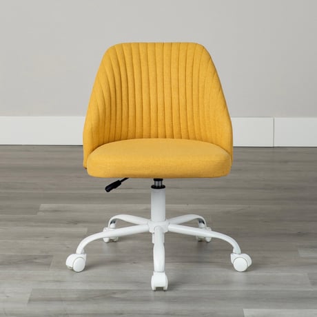 FABRIC CHAIR / 空間に明るさをプラスしてくれるおしゃれなチェア / ワークスペース / デスクチェア / IVORY , YELLOW , GRAY / ガス圧式 昇降チェア