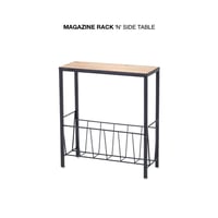 IRON WOOD MAGAZINE RACK 'N' SIDETABLE / シンプルなアイアンフレームと天然素材のマガジンラック / サイドテーブル