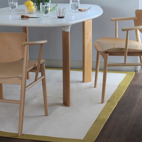 Olika LINEN FRAME RUG / 140×200cm / GRAY , YELLOW , BROWN / ダイニングラグ / ソファ / ラグマット